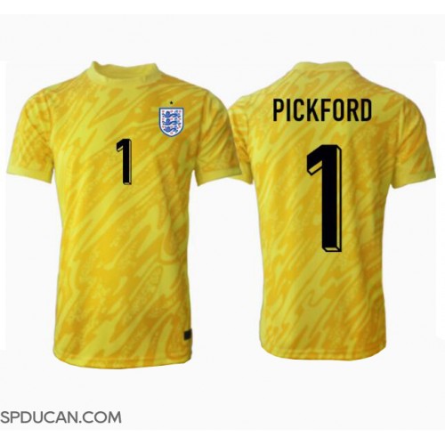Muški Nogometni Dres Engleska Jordan Pickford #1 Golmanski Gostujuci EP 2024 Kratak Rukav